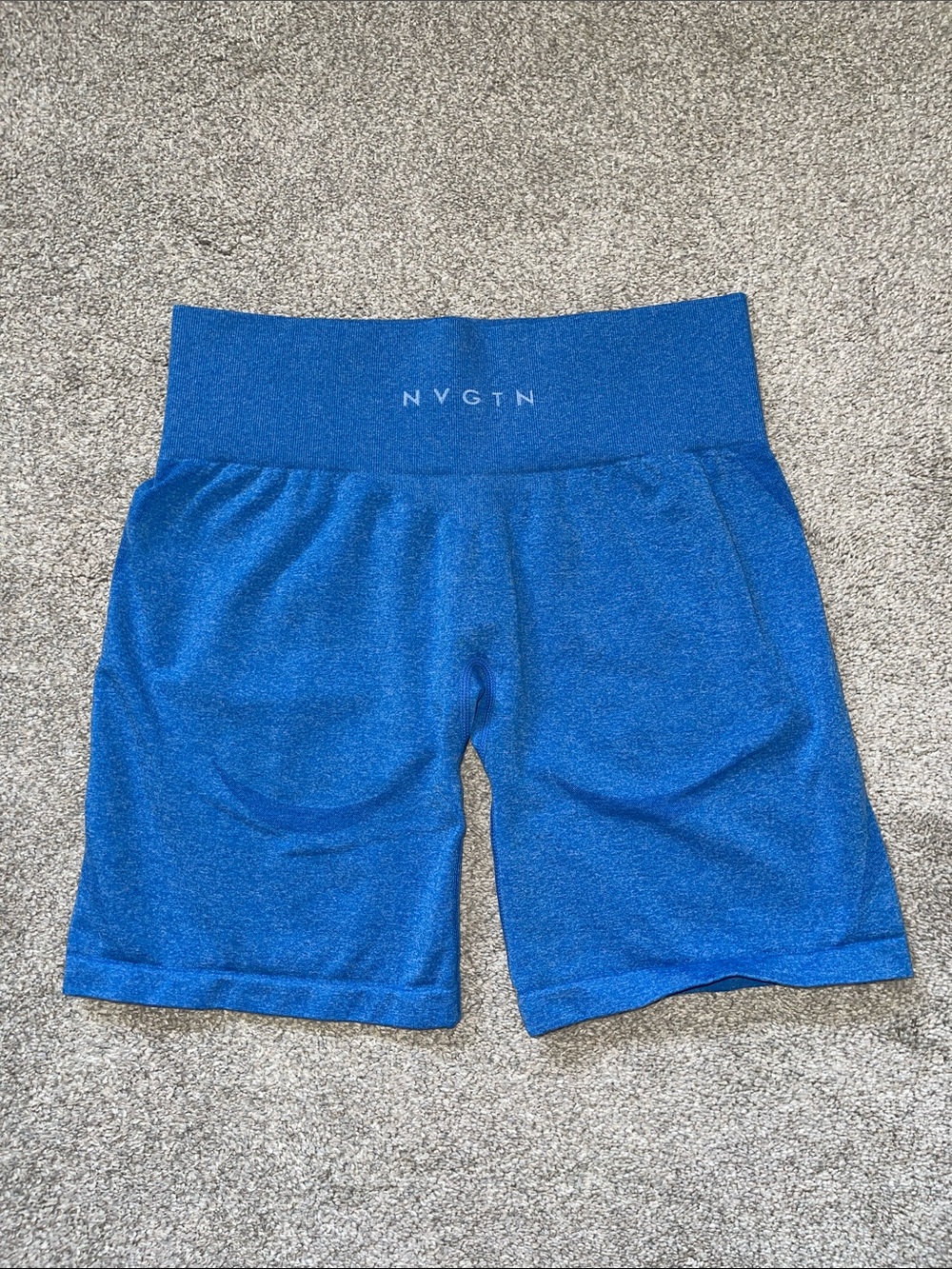NVGTN Women's High-Waist Electric Ocean Blue Gym Shorts